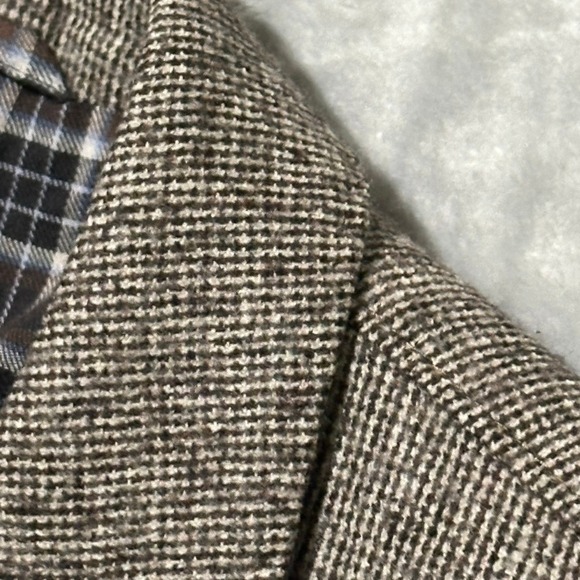 Kroon Mini-Houndstooth Blazer Sport Coat Jacket Brown Lined Casual Business‎ 46R - Picture 7 of 13